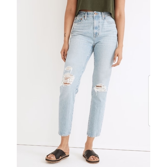 MADEWELL The Perfect Vintage Jean in Grandbay Wash: Ripped Edition - Picture 3 of 14